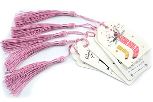 100Pcs 5 Inch Silky Bookmark Tassels for Jewelry, Souvenir(Dark Pink) - color: #6
