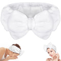 Shintop Skincare Headband, Soft Makeup Headwear with Bow for Washing Face - color: White