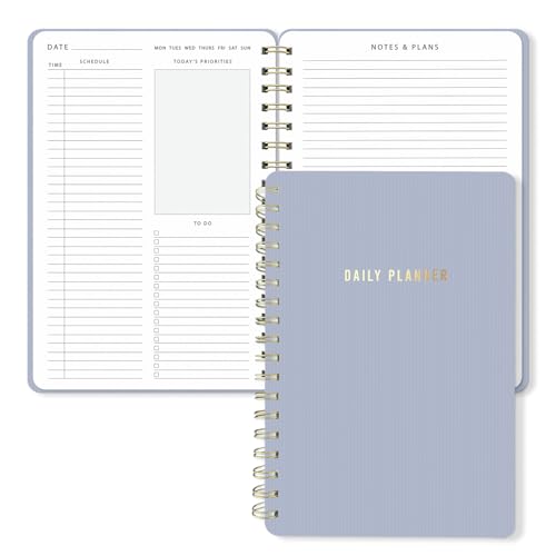 Sweetzer & Orange Daily Planner Notebook – Undated Two-Page Daily Layout with Hourly Schedule, To-Do List, Priorities, and Notes – 6.5" x 9.5" Spiral Bound Productivity Organizer – 160 Pages - color: Lilac