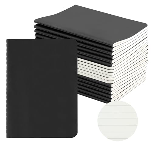 HOMEMARS Lined Notebook,18 Pack,A6,100GSM,Small notebook,3.9" x 5.5", Black, Journaling Notebooks for Travel Journal, Work & School,Thick Paper,Lined Journal Diary Memo NotePad,100 g/m² - size: Lined