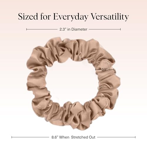 Kitsch Ultra-Petite Satin Scrunchies for Women - Eucalyptus, 6pcs - color: Eucalyptus