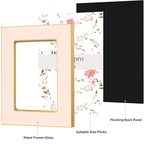 eletecpro 2.5x3.5 Enamel Picture Frame with Real Glass Cover, Pink, 2-Pack - color: Pink, size: 2.5x3.5