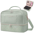 Leudes Nail Bag Polish Organizer Case Holds 42 Bottles & Gel Lamp - color: Sage Green