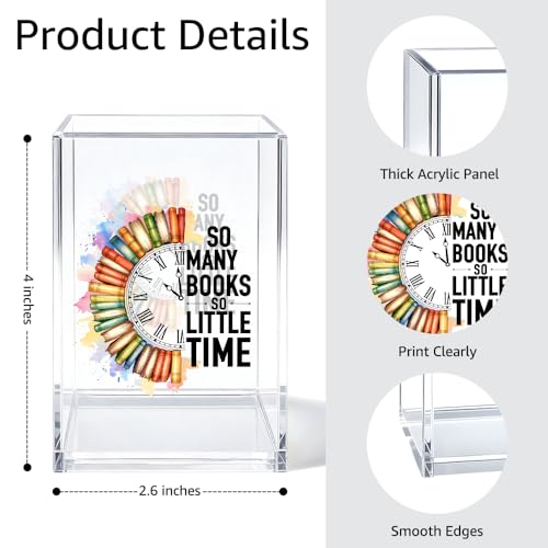So Many Books So Little Time Acrylic Pen Holder Makeup Organizer - color: Transparent35