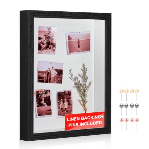 12x16 Large Shadow Box Frame with Thickened Acrylic Panel & Pins - color: Black + Thickened Panel + Foam Packaging, size: 12x16