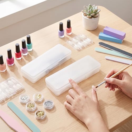 2 Pc Plastic Storage Personal Box,Nail Organizer Empty Manicure Tool