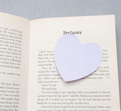 4 Packs 200 Sheets Heart Shape Sticky Notes (Purple) - color: Purple