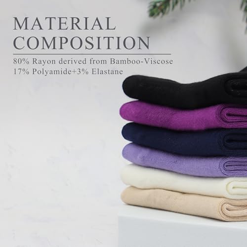 Women Thin Socks Rayon Bamboo Ankle Silky Quarter Anti Odor Casual Summer Socks 6 Pairs - color: Assorted7, size: 3-7