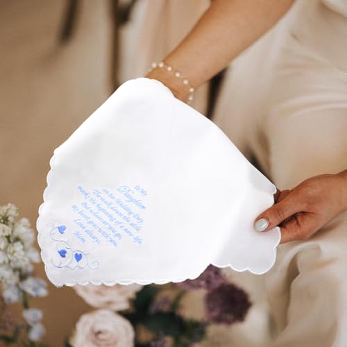 Wedding Handkerchiefs Something Blue Gifts for Bride & Groom - color: Bride Gift from Mom