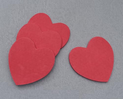 4 Packs 200 Sheets Heart Shape Sticky Notes (Red) - color: Red