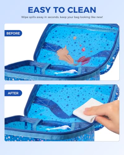 Star Clear Makeup Bag, Waterproof Travel Cosmetic Bag Toiletry bag,DarkBlue - color: Dark Blue