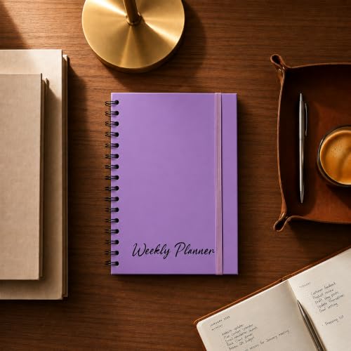 Nextnoid A5 Undated Weekly Planner with Goal & Habit Tracker, Purple - color: Purple, style: b-Weekly Undated