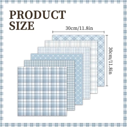 36 Sheets Scrapbook Paper 12x12 In Plaid Patterned Paper (Blue) - color: Blue