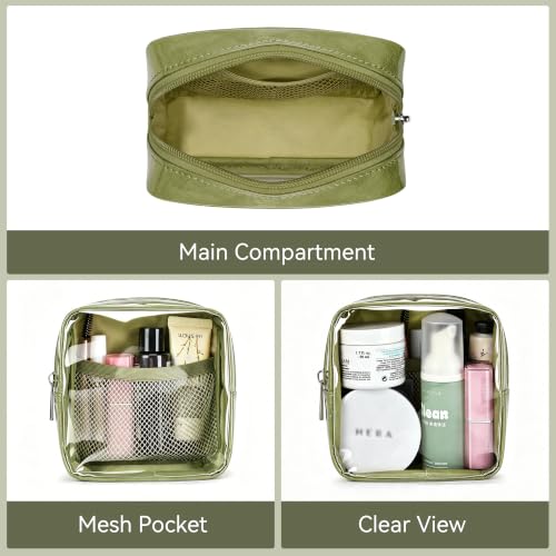 WLLWOO Clear Makeup Bag Mini Cosmetic Pouch Travel Toiletry Organizer - color: 1pcs-Mini-Grass Green