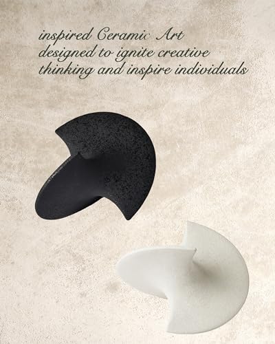 UPWOIGH Black Abstract Balancing Sculpture, 5.12 x 7.28 x 5.12 Inch - color: Black Ceramic Inspired Décor