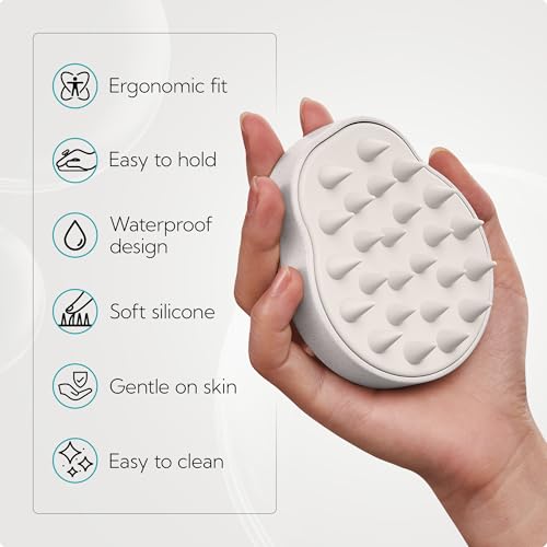 HEETA 2-Pack Large Scalp Massager Scrubber Shampoo Brush for Hair Growth - color: New Beige & Green