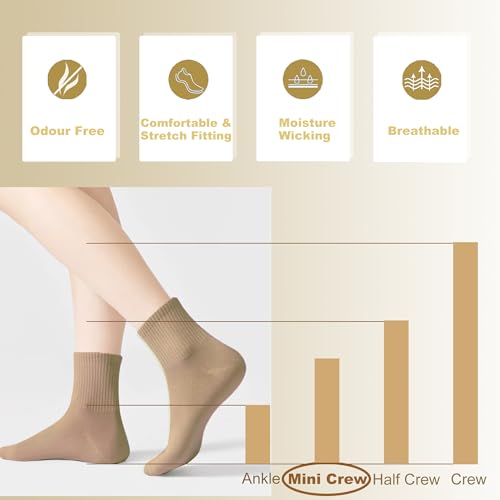 Women's Cotton Quarter Crew Socks - color: 08 Multicolor - 5 Pairs
