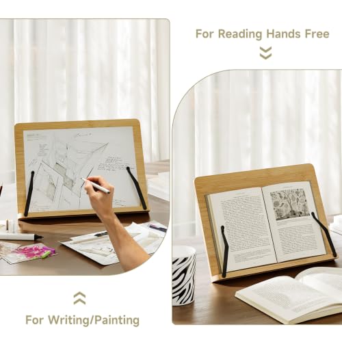 Cook Book Stand,Adjustable Height Book Holder for Reading Hands Free - size: M-13.2*9.5 inches