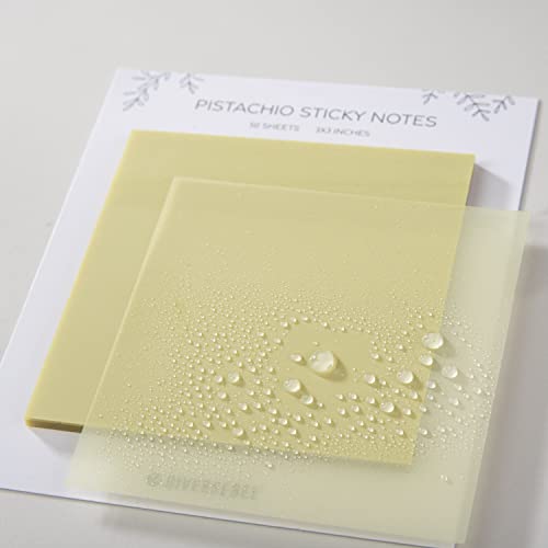 DiverseBee 50 Sheets Pastel Transparent Sticky Notes, 3x3” Clear Sticky Tabs, Translucent Page Flags Book Markers Stickers, Planner Accessories, Bible Journaling Study School Supplies (Pistachio) - color: Pistachio