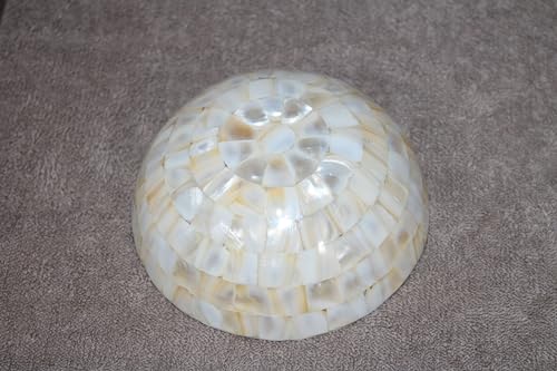Wonderlist Handicrafts Mother of Pearl Decorative Centerpiece Bowl for Home Decor Key/Ring Fruit Dish Salad Bowl for Desserts/Pasta/Dinner 5 Inch Bowl House Warming Gift