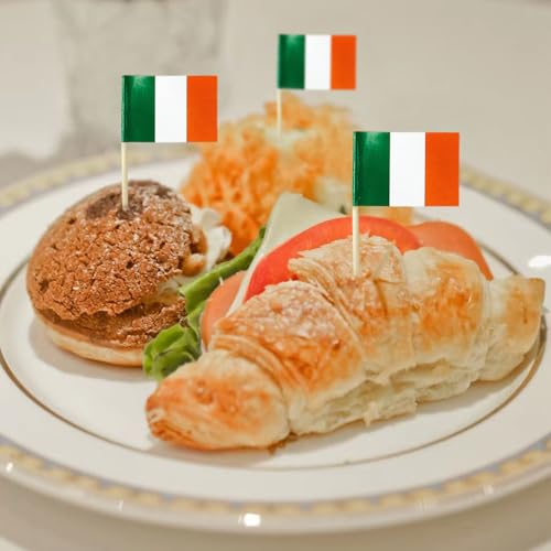 mflagperft Ireland Toothpick Flags 100 Pack, Irish Flag Cocktail Picks - color: Ireland