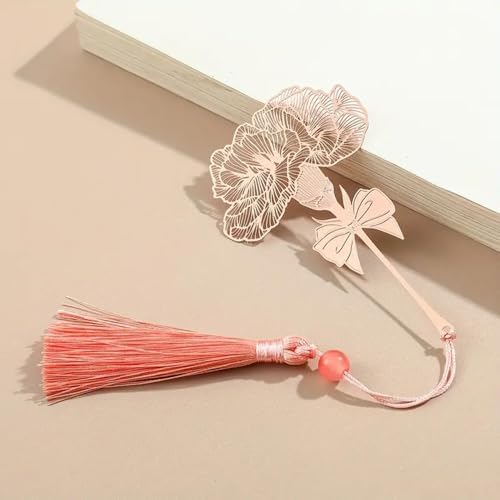Elegant Metal Bookmark Reading Page Mark – Stylish Book Clip Pendant for Stationery Lovers