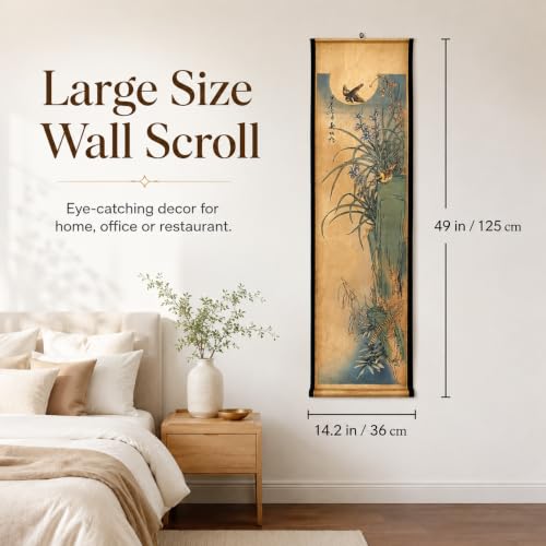 Wall Art Poster Prints Painting Paper Scroll Decor Ready to Hang Orchid - color: F2