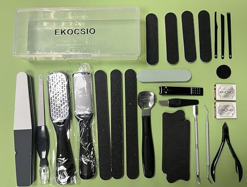 36 in 1 Professional Pedicure Kit, Foot File, Foot Rasp and Callus Remover - style: Black