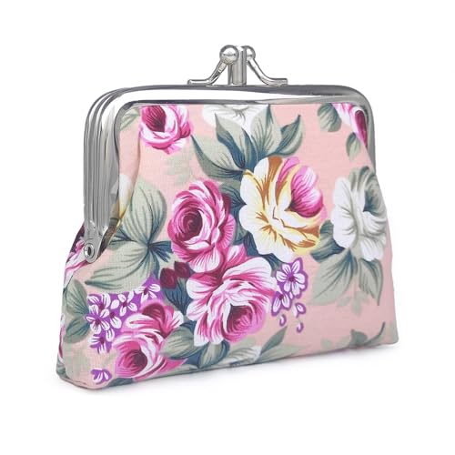 Cute Floral Buckle Coin Purses Vintage Pouch Kiss-lock Change Purse Wallets… - color: 19
