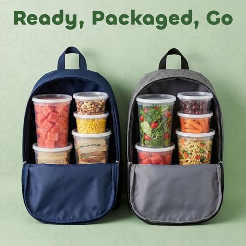 48 Sets Plastic Food Storage Deli Containers w/ Lids 16oz Pint & 32oz Quart - size: 48 Sets (2 Sizes: 16 & 32 oz)