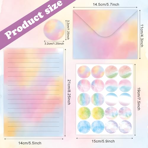 FUNCLASS 160 Pcs Stationery Set Letter and Envelopes Watercolor - color: Watercolor-B