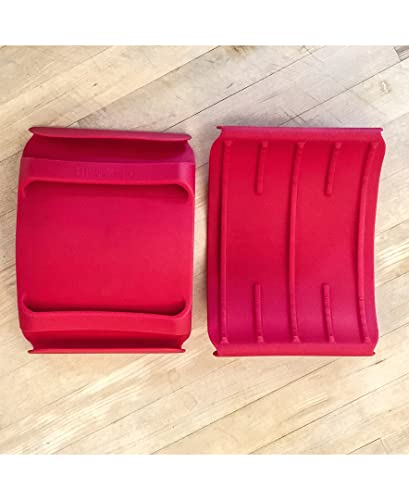 Silicone BBQ & Kitchen Mitt 2-Pack Set (Small/Medium, Red) - color: Red, size: Small/Medium