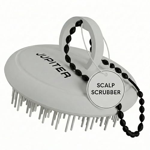 Jupiter Scalp Exfoliator - Scalp Massager Tool for Wet & Dry Hair - Ergonomic Detangler Brush - Dandruff Comb & Scrub to Remove Dandruff & Buildup and Support Circulation - White - color: White 1 Pack