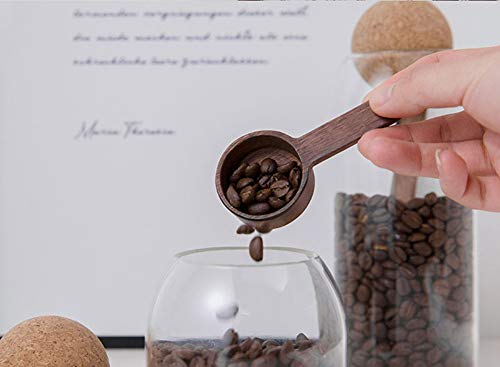 Coffee Spoons, ablespoon Scoop, Coffee Ground Spoon, Measuring for Ground Beans or tea, Soup Cooking Mixing Stirrer Kitchen Tools Utensils, 1 Wooden Tea Scoop (Walnut Wooden 3.86 in） - color: A Walnut Wooden Short