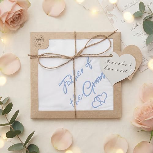 Mother of the Bride Gifts Wedding Handkerchief Keepsake - color: Father of the Groom, style: Brown Envelope
