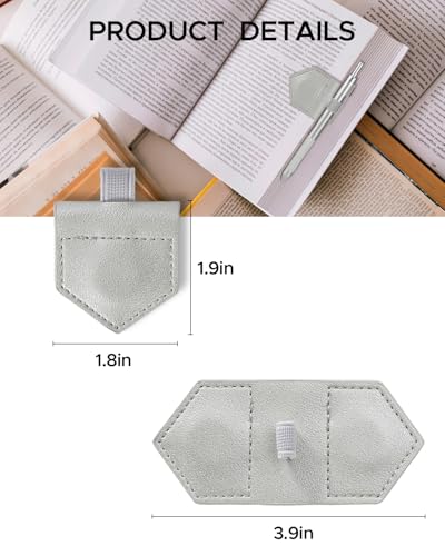 Magnetic Leather Bookmarks with Pen Holder Vegan Leather Book Marks Gifts for Reading Book Lovers Notebook Travelers (Silver-2PC) - color: Silver-2pc