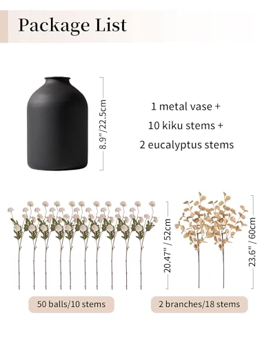 BLOSMON Fake Flowers Centerpieces for Tables, Beige Mums for Dining Room - color: Beige