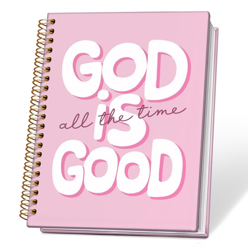 ETVISO Pink Bible Study Journal Notebook for Women, Inspirational Christian Gifts for Women, Prayer Bible Supplies Journal, Church Notes Notebook, Cute Preppy Hardcover Spiral Notebooks 5.5x8.3 - color: 04-Bible(Hot Pink)