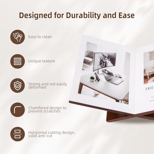 PUERSI Open Display Stand, Wooden Large Book Holder, Coffee Table Stand - color: Brown