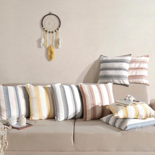 SOULMARK | 100% Turkish Cotton Decorative Pillow Covers | Aqua Blue & Set of 2 | 18x18 | Hidden Zipper & Machine Washable | Soft & Woven Textured Euro Sham Covers for Sofa, Couch, Bedroom, Livingroom - color: Aqua Blue, size: 18" x 18" (Pack of 2)