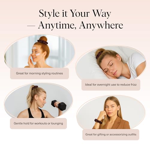 Kitsch Satin Scrunchies for Women - Hair Ties No Damage - Cameo, 5pcs - color: Cameo