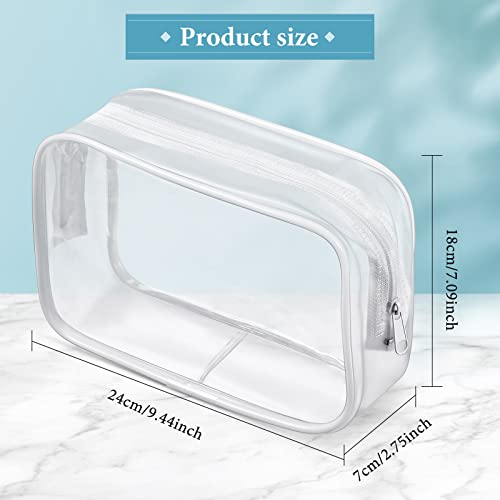 Weewooday 12 Pcs Clear Cosmetic Bags PVC Zipper,Large,White - color: White, size: Large