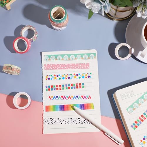 TaoBary 33 Rolls Washi Tape Set, 15mm Holiday Seasonal,Rainbow Style - style: Rainbow Style