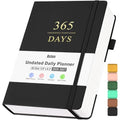 Undated Daily Planner with To Do List, 365 Days Planner for ADHD(A5, Black) - color: Black