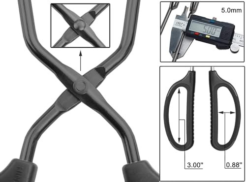 HINMAY 10" Stainless Steel Scissor Tongs with Comfort-Grip Handle (Black) - color: Black, size: 10-Inch