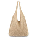 hatisan Crochet Bag for Women, Handmade Knit Beach Tote Bag Summer - color: Light Khaki