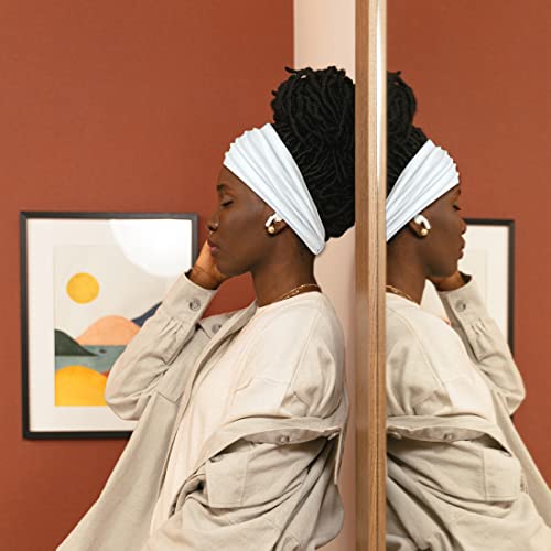 YONUF Wide Headbands for Women, 4 Pack Boho Knotted Head Bands Daily Wear - color: White, Gray, Red, Blue