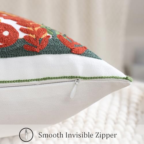 LUOYEHK Mushroom Pillow Covers 18x18 Inch Set of 2 Embroidered Throw Pillow Covers Decorative Pillow Cover Spring Summer Boho Cushion Pillowcase for Couch Sofa Bed Living Room, Mushroom Snail - color: Mushroom Snail