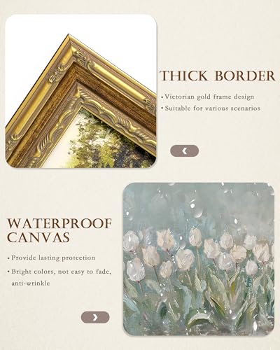 Vodefoad Vintage Dragonfly Gold Framed Wall Art, Neutral Insect Animal Wall Decor, Antique Dragonfly Drawing Canvas Oil Painting, Minimalist Animal Wall Decorations, Retro Artwork Pictures for Nursery Gallery Bedroom Living Room Decor - 9x12Inch - color: