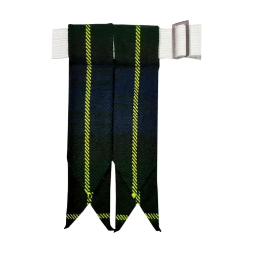 Men's Men's Tartans Kilt Flashes with Heavy Buckle Elastic Adjusters Fit - color: Gorgon